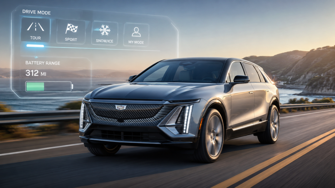 do the driving modes in cadillac lyriq offer different ranges or battery usages?